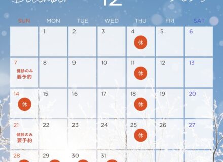12月診療日カレンダー
